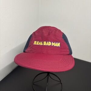 Real Bad Man Mesh Hiker Cap Hat Burgundy Camper Adjustable Made in USA Outdoor